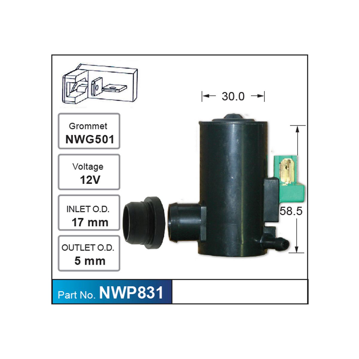 Nice Products Windscreen Washer Pump NWP831