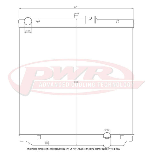 PWR Radiator 55mm fits Landcruiser VDJ70S 4.5TD V8 PWR6629