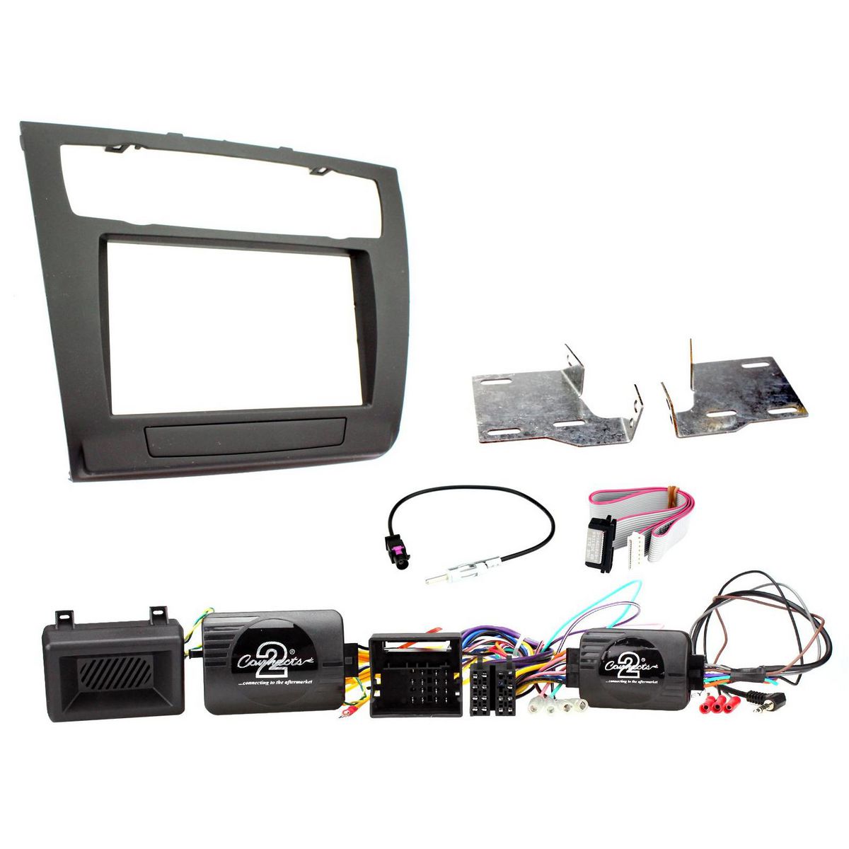 Aerpro Double Din Headunit Installation Kit Black fits BMW 1 Series Auto Climate Control FP8228K