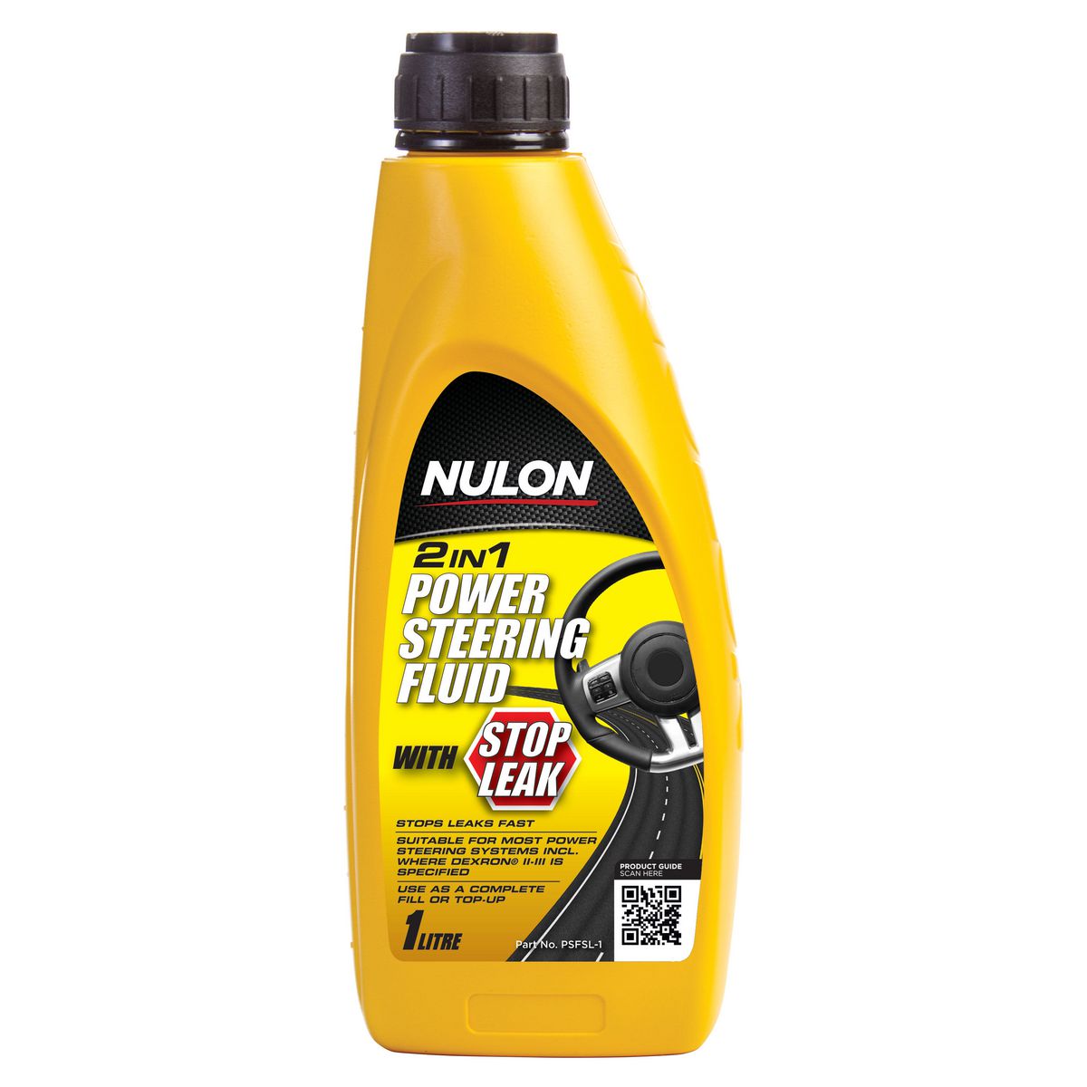 Nulon 2-in-1 Power Steering Fluid with Stop Leak 1L PSFSL-1