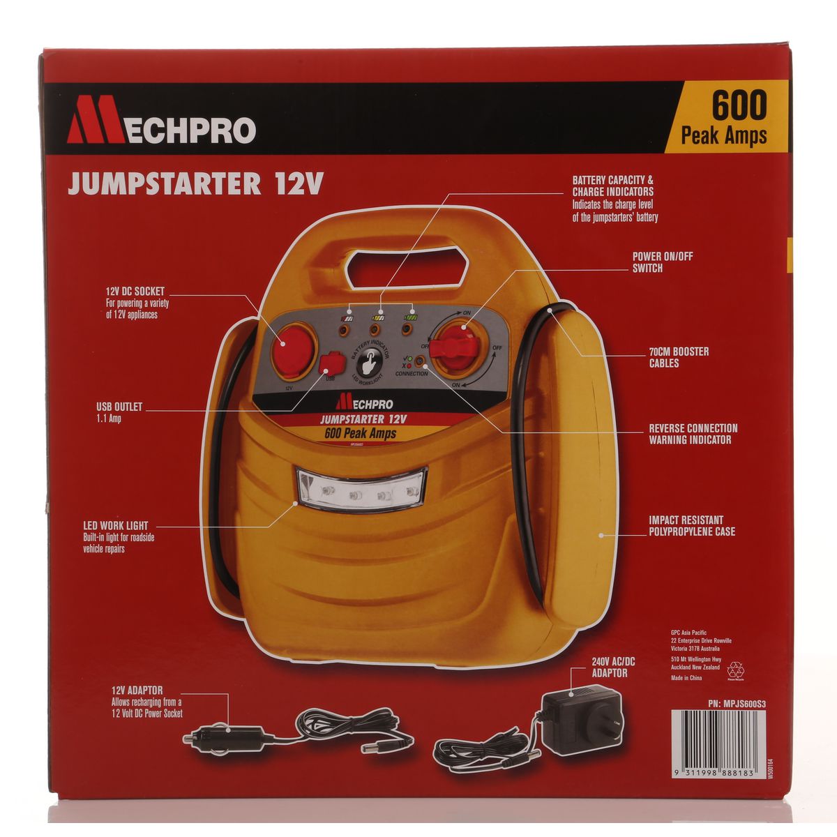 Mechpro Jump Starter 12V 600A MPJS600S3