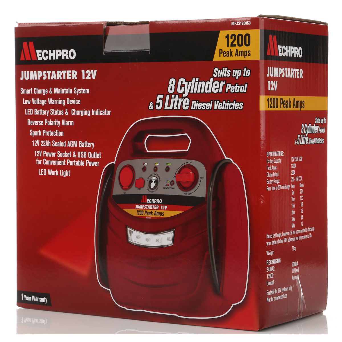 Mechpro Jumpstarter 1200A 12V MPJS1200S3