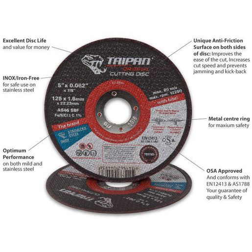 Taipan Tapian Cut Disc Inox 100X1.0Mm TO-6202