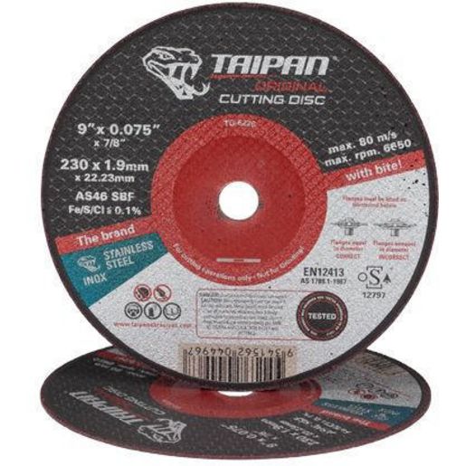 Taipan Tapian Cut Disc Inox 230X1.9Mm Flat TO-6226