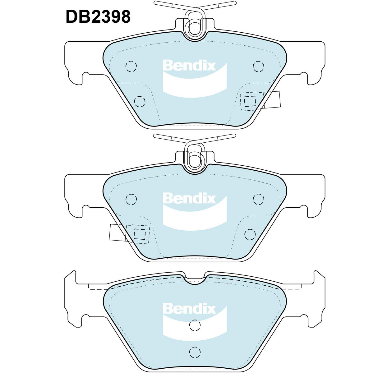 Bendix General CT Brake Pad Set Rear DB2398 GCT