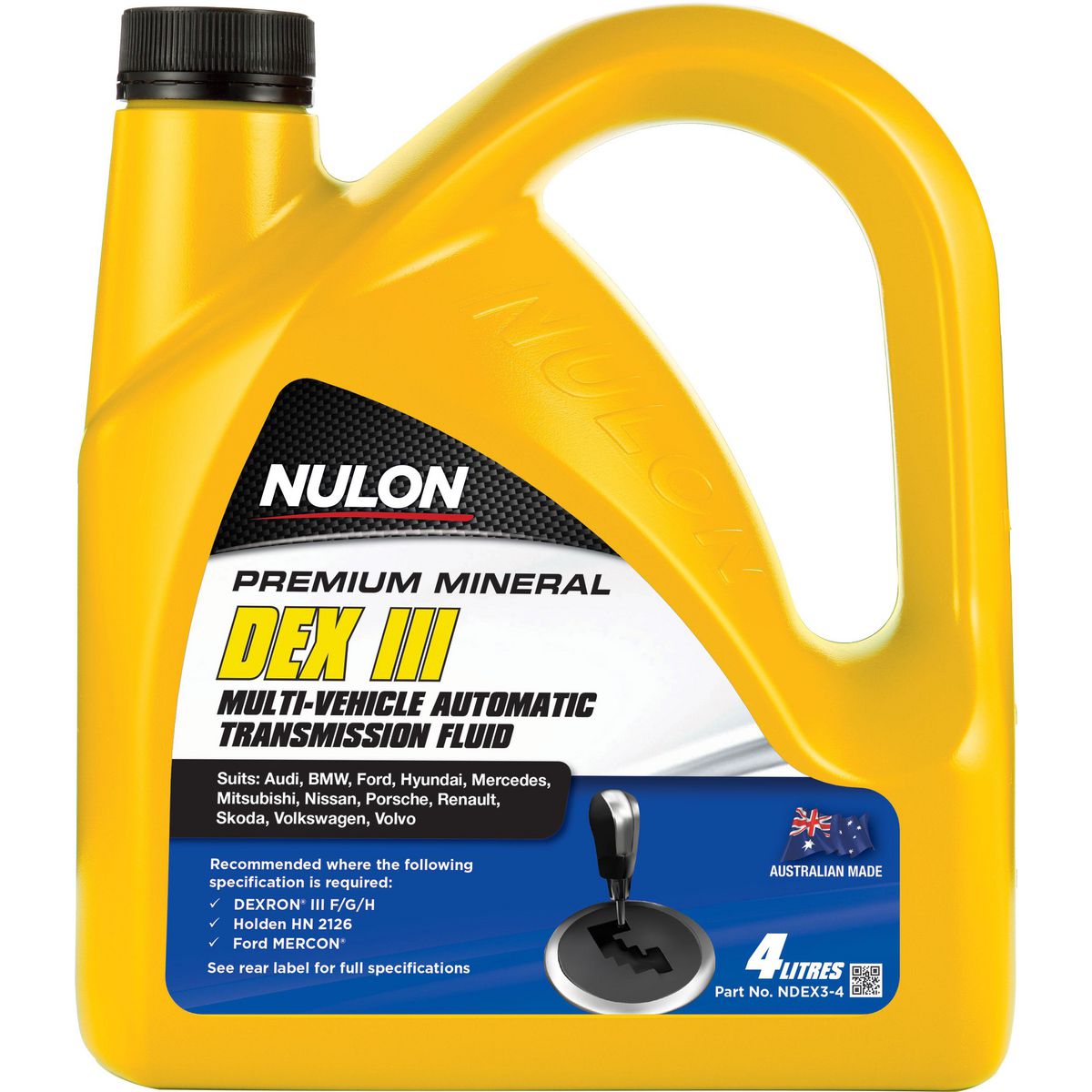 Nulon Automatic Transmission Fluid Mineral 4L NDEX3-4