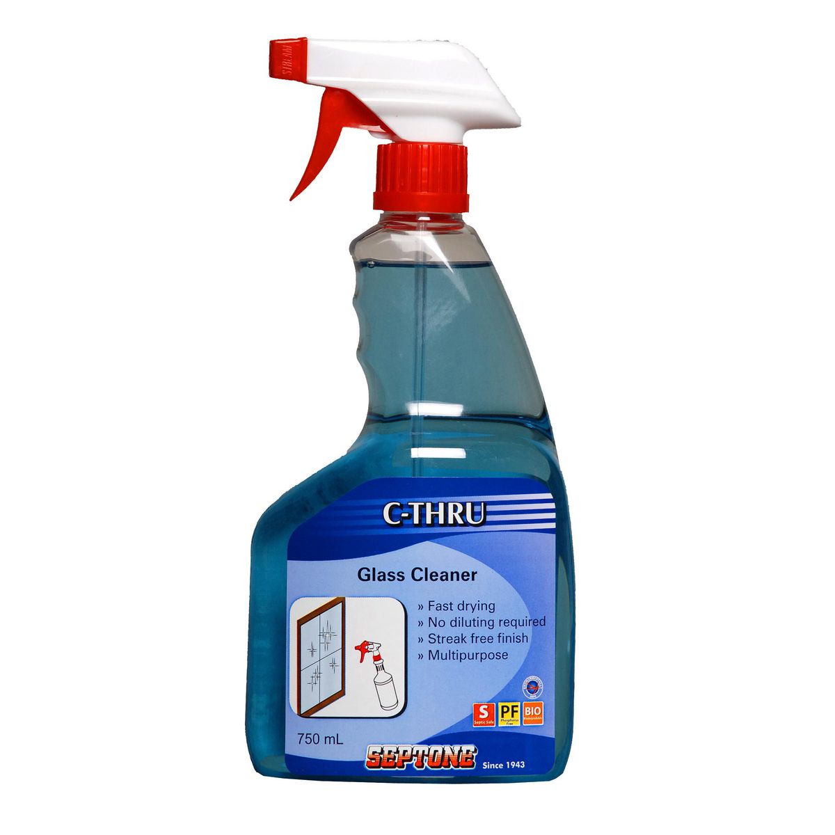 Septone C-Thru Glass Cleaner 750Ml AVCT750