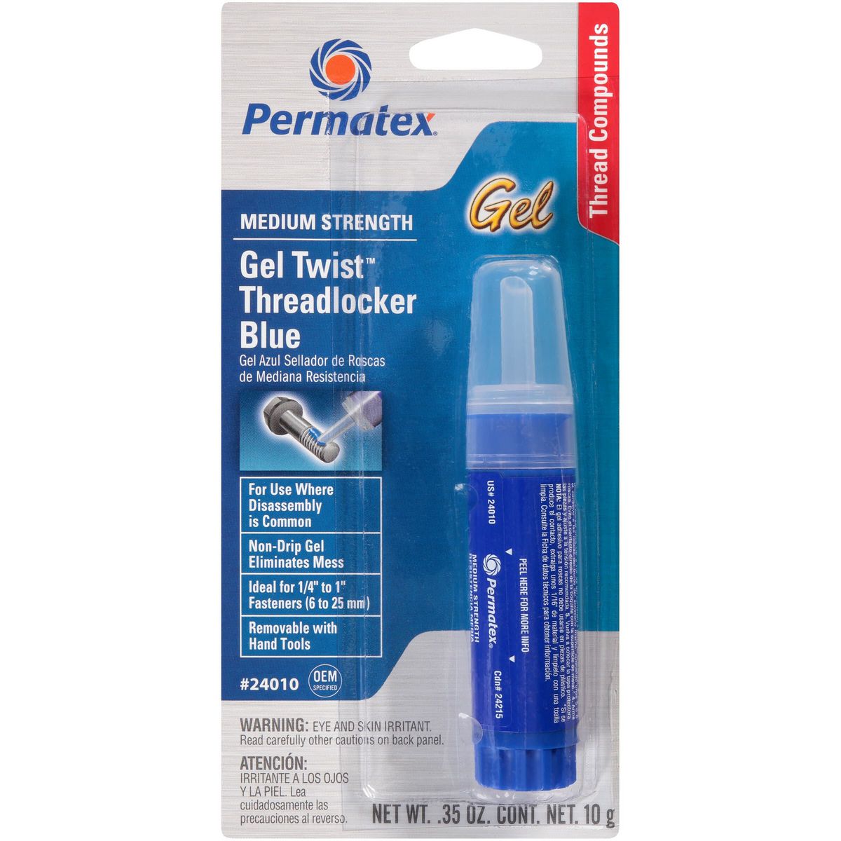 Permatex Medium Strength Threadlocker Blue Gel 10G PX24010
