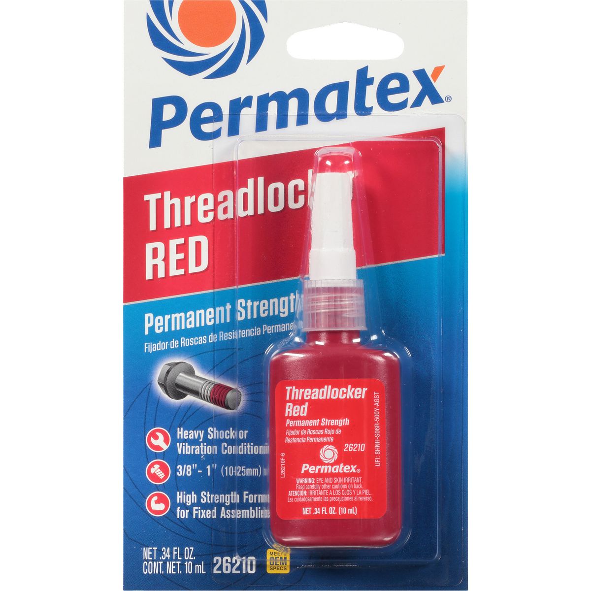 Permatex Permanent Strength Threadlocker Red 10ml