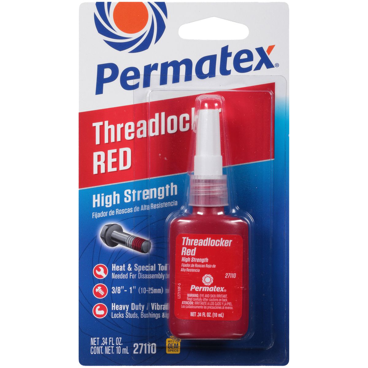 Permatex High Strength Threadlocker Red 10ml