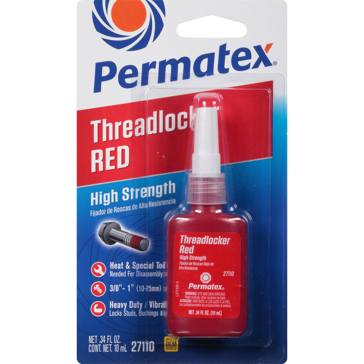 Permatex High Strength Threadlocker Red 10ml