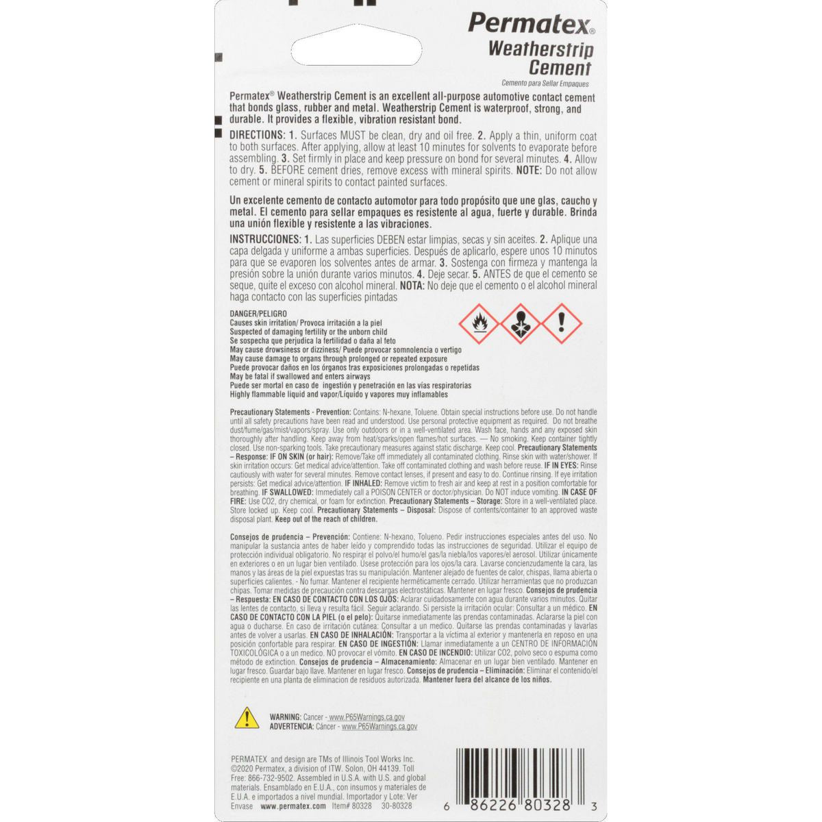 Permatex Weatherstrip Cement 59ml