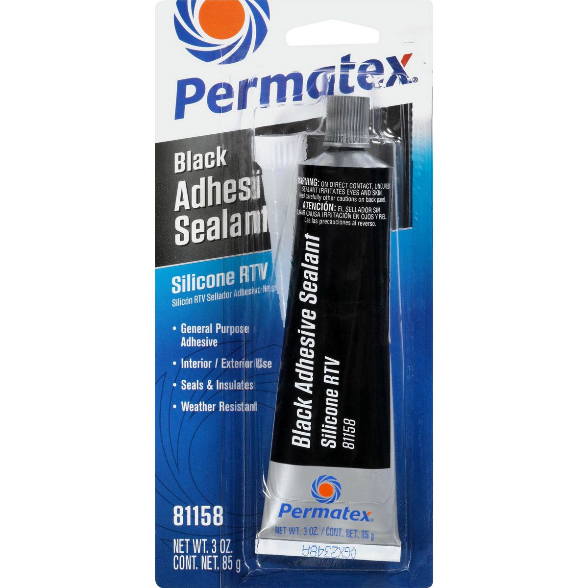 Permatex Black Silicone Adhesive Sealant 85g