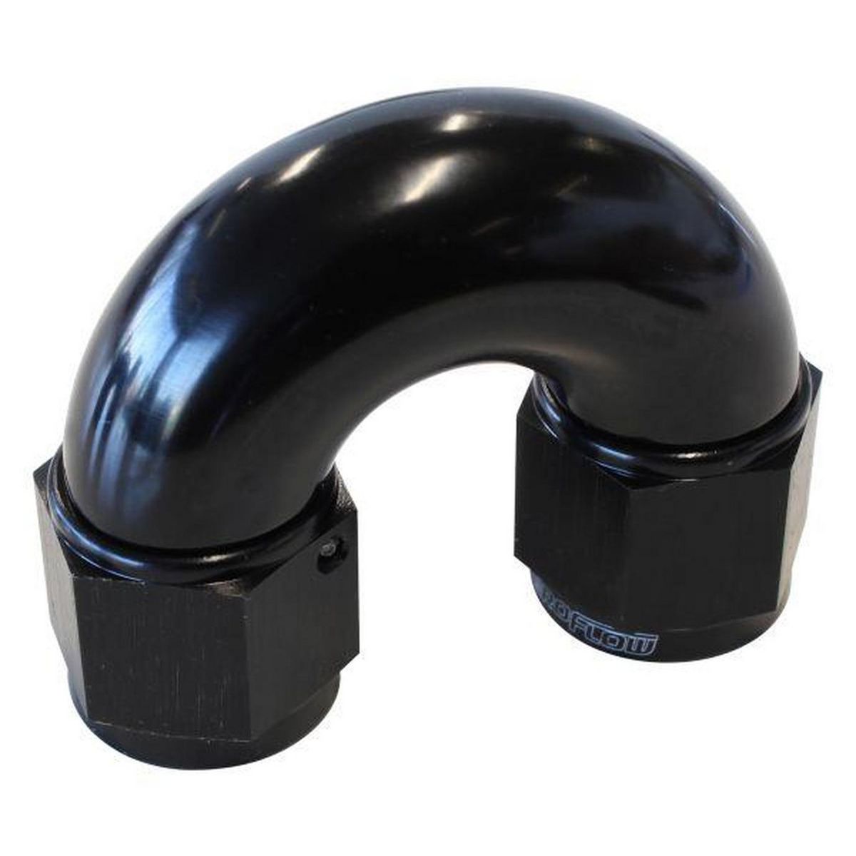 Aeroflow AF536-08BLK -8AN 180 Deg Swivel Coupler Black Billet Full Flow 1 Piece AF536-08BLK
