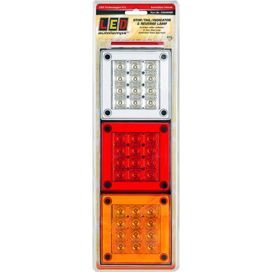 LED Autolamps Stop/Tail/Indicator/Reverse LED Light 12/24V 1.2m Cable Blister Pack 280ARWM