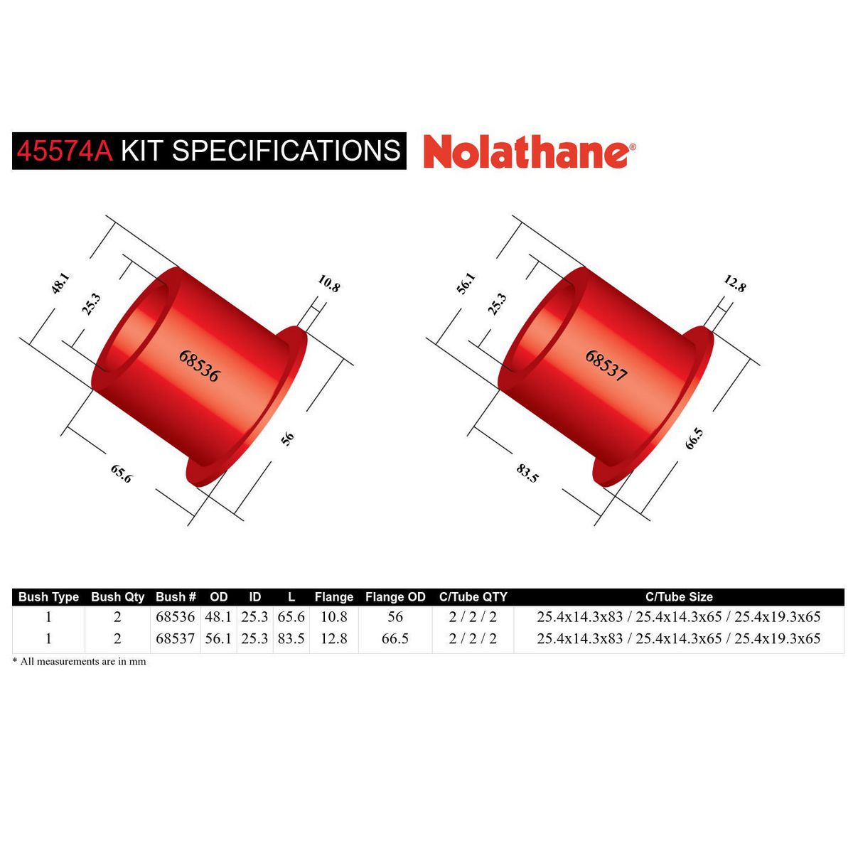Nolathane Control Arm Bush Kit 45574A