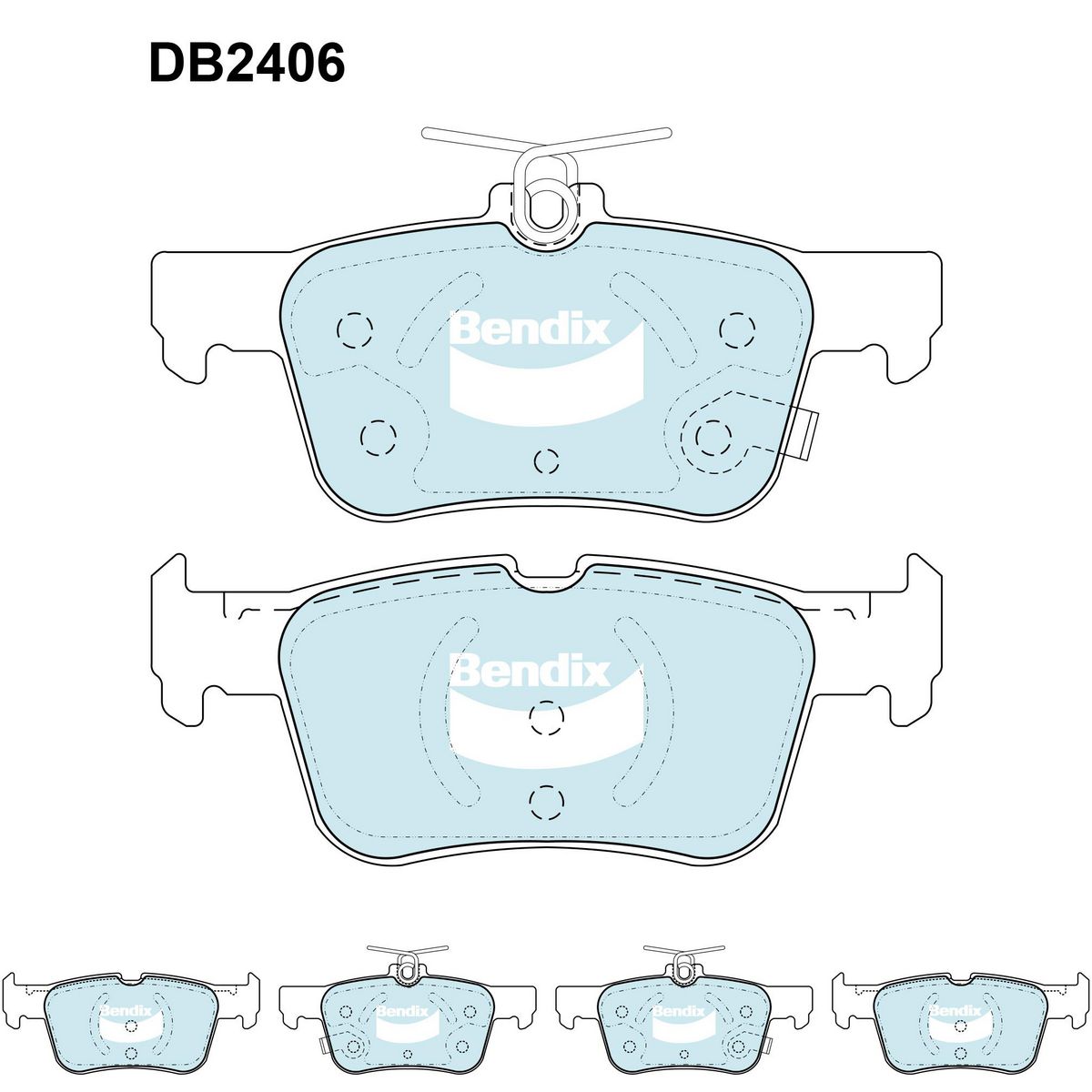 Bendix General CT Brake Pad Set Rear DB2406 GCT