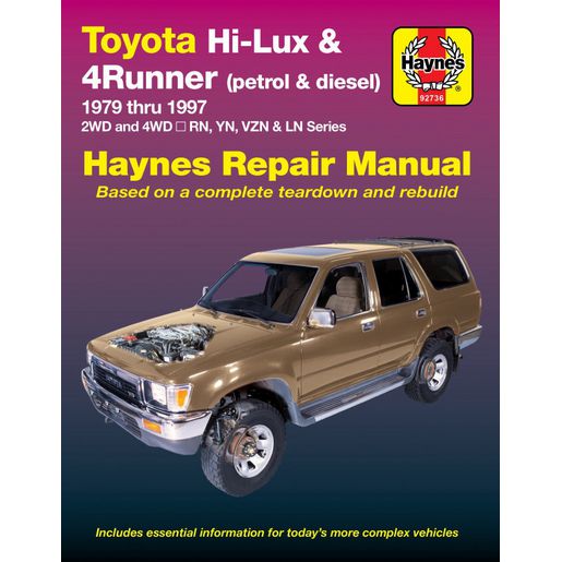 Haynes Workshop Manual - Hilux & 4Runner Petrol & Diesel 1979-1997 92736