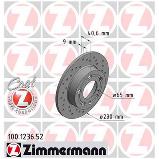 Zimmermann Zimmermann OE Coat Z Brake Rotor Single 230mm Rear 100.1236.52