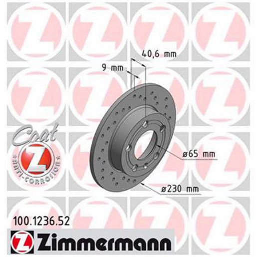 Zimmermann Zimmermann OE Coat Z Brake Rotor Single 230mm Rear 100.1236.52