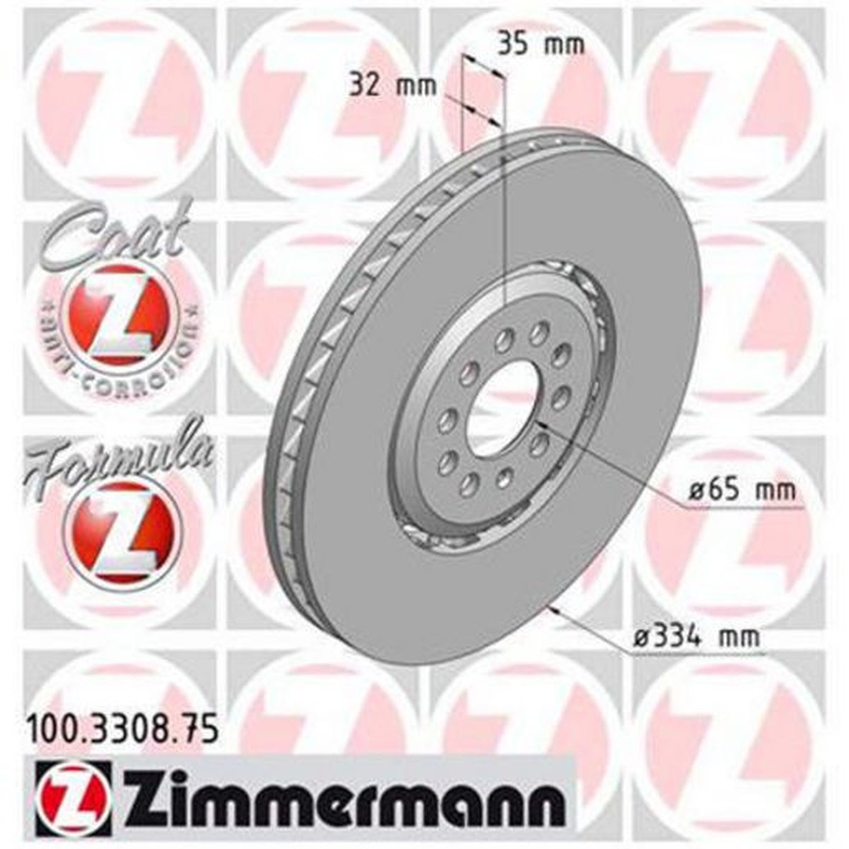 Zimmermann Formula Z Brake Rotor 334mm Front RH 100.3308.75