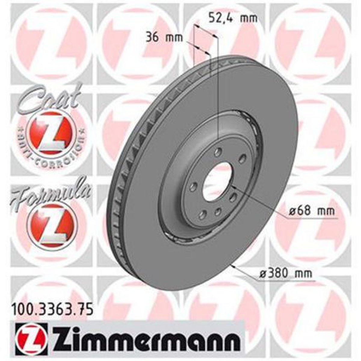 Zimmermann Formula Z Brake Rotor Pair 380mm Front 100.3363.75
