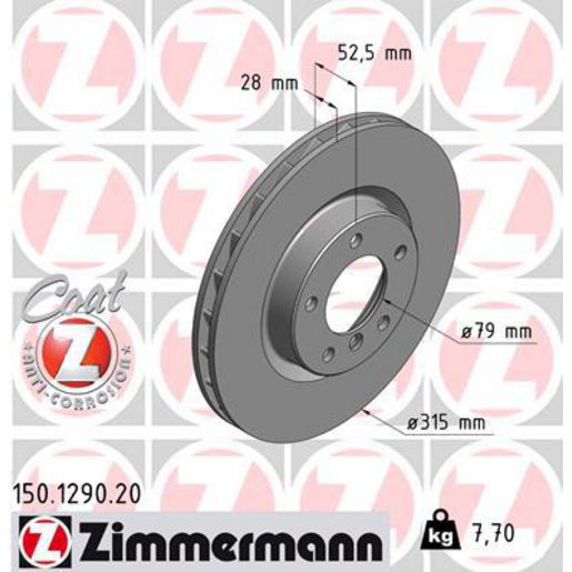 Zimmermann OE Coat Z Brake Rotor 315mm Front LH 150.1290.20