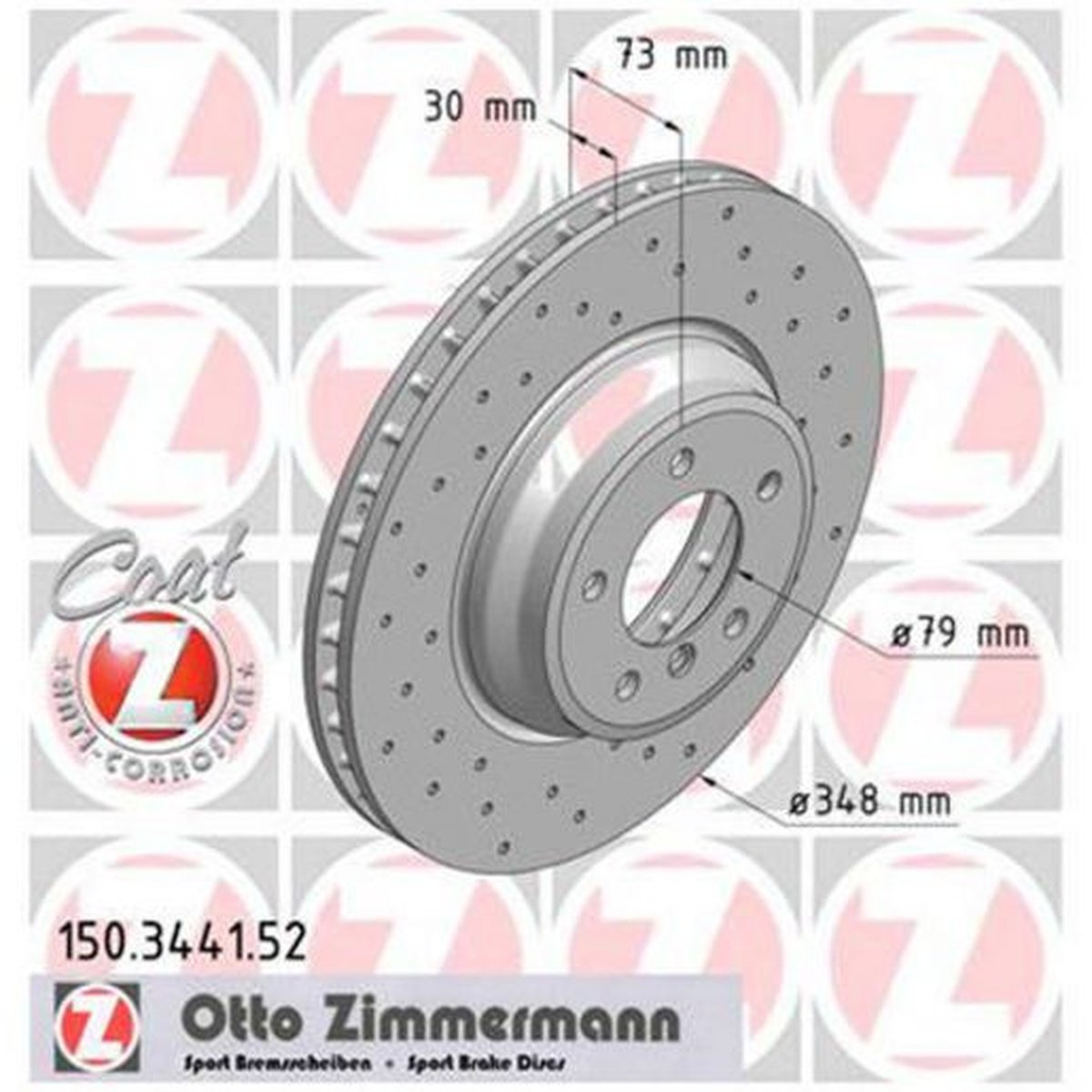 Zimmermann Sport Z Brake Rotor Single 348mm Front 150.3441.52