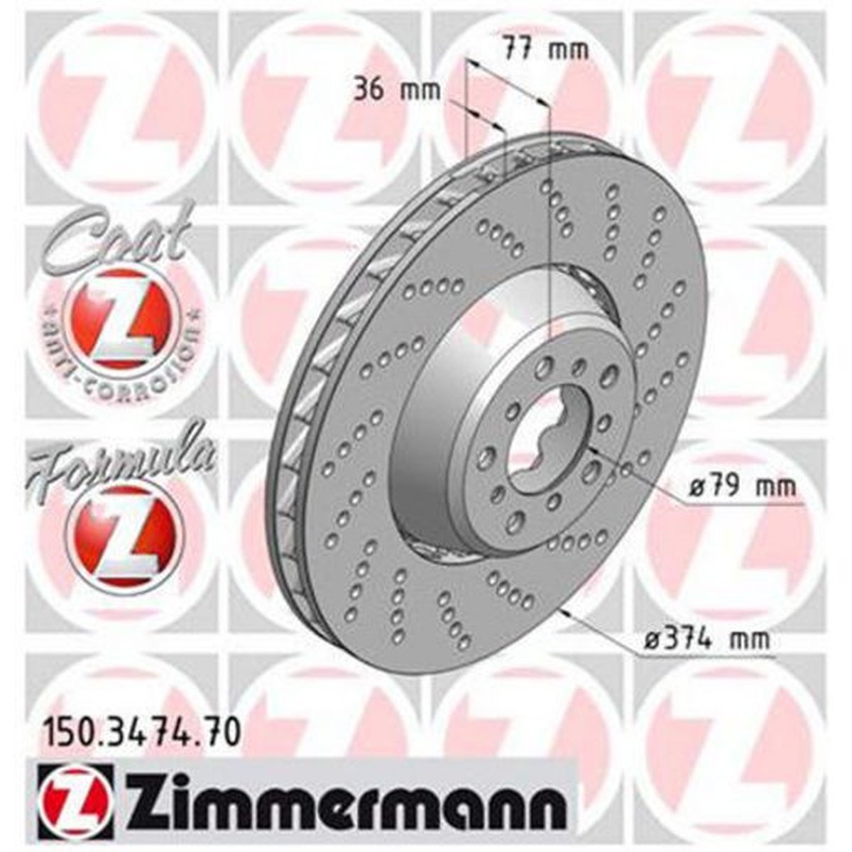 Zimmermann Formula Z Brake Rotor 374mm Front RH 150.3474.70