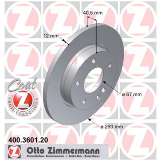 Zimmermann Front Brake Disc 168 421 01 12(Z)