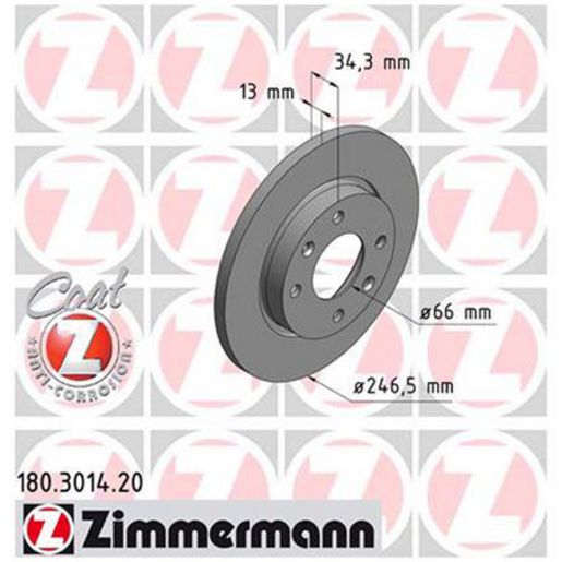 Zimmermann OE Coat Z Brake Rotor Single 246mm Front 180.3014.00