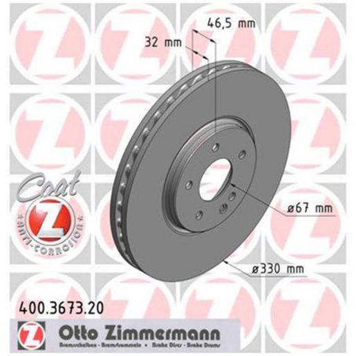 Zimmermann OE Coat Z Brake Rotor Single 330mm Front 400.3673.20