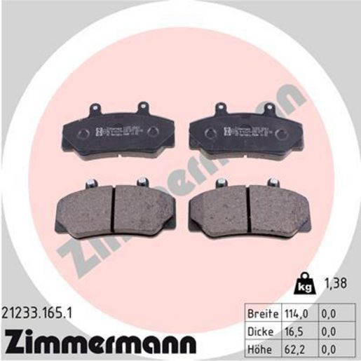 Zimmermann Brake Pad Front Set 21233.165.1