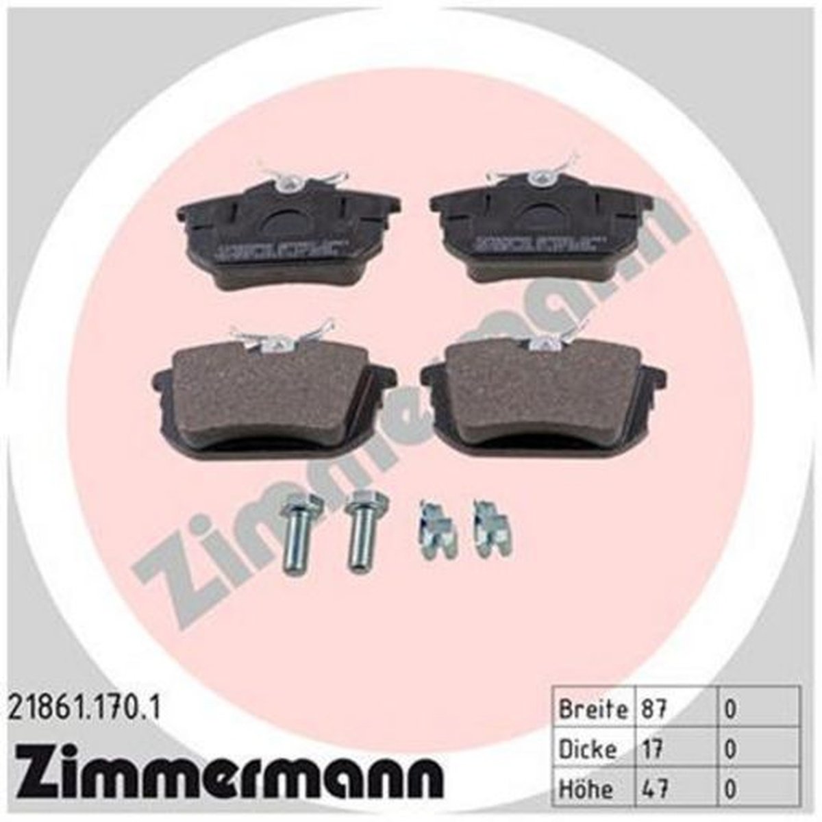 Zimmermann Brake Pad Rear Set 21861.170.1