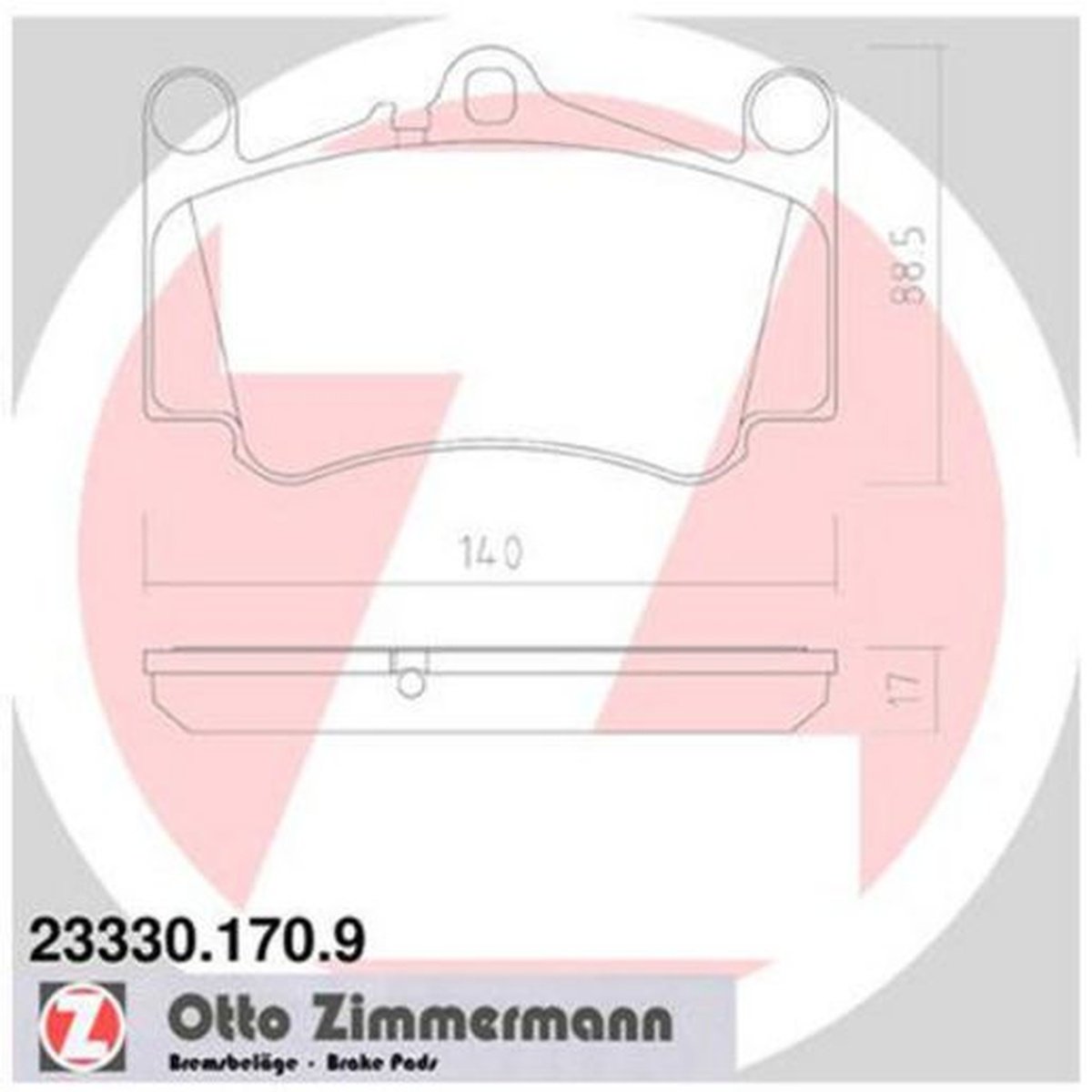 Zimmermann Brake Pad Front Set 23330.170.9