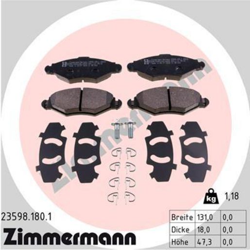 Zimmermann Brake Pad Front Set 23598.180.1