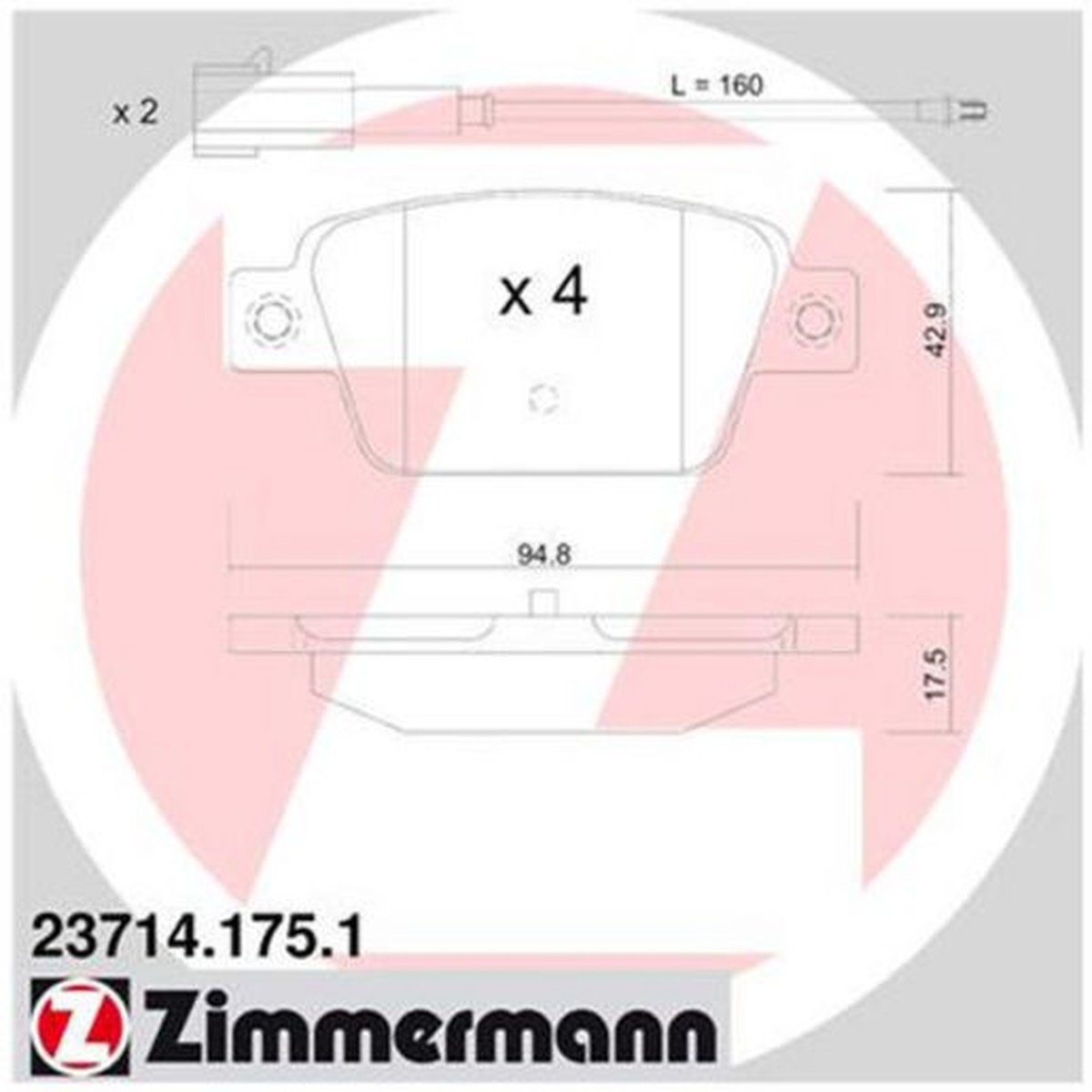 Zimmermann Brake Pad Rear Set 23714.175.1