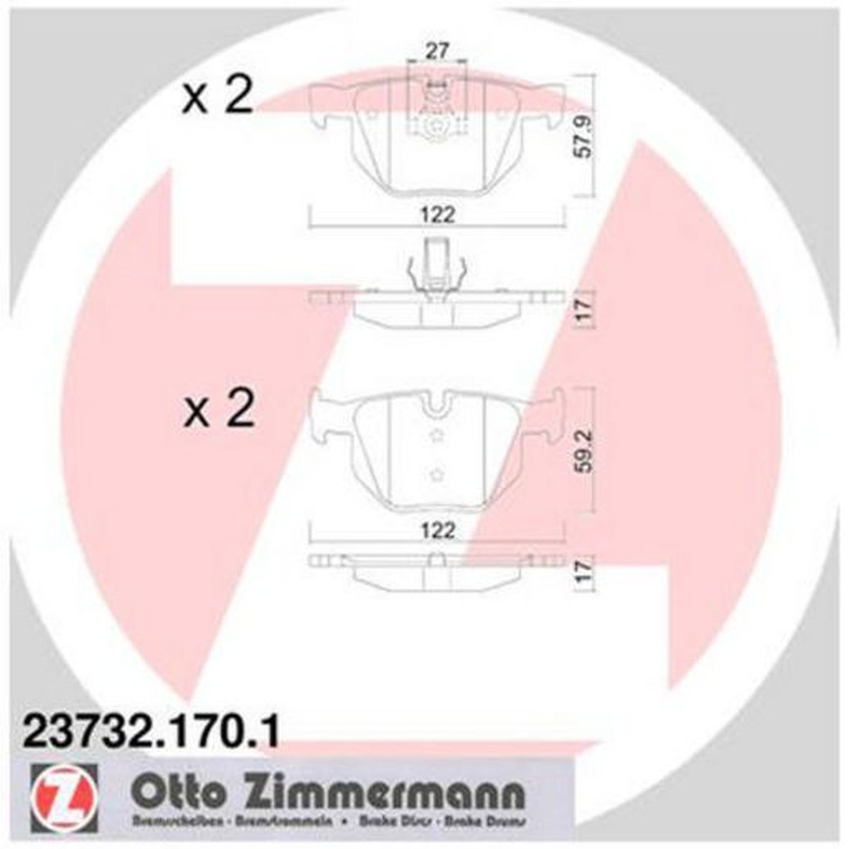 Zimmermann Brake Pad Rear Set 23732.170.1