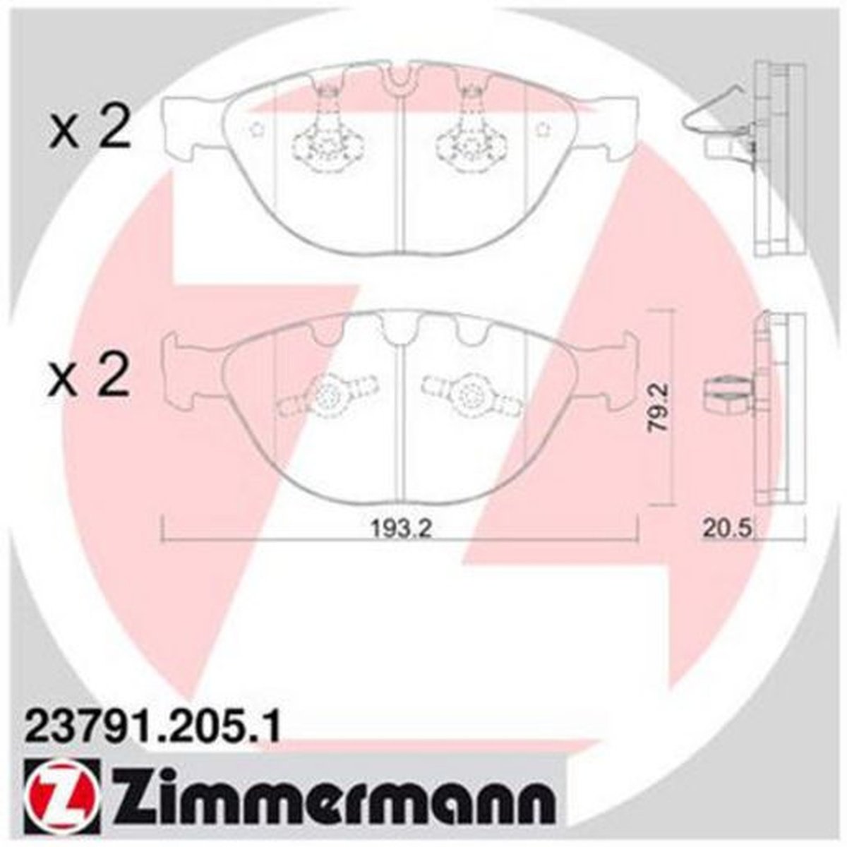 Zimmermann Brake Pad Front Set 23791.205.1
