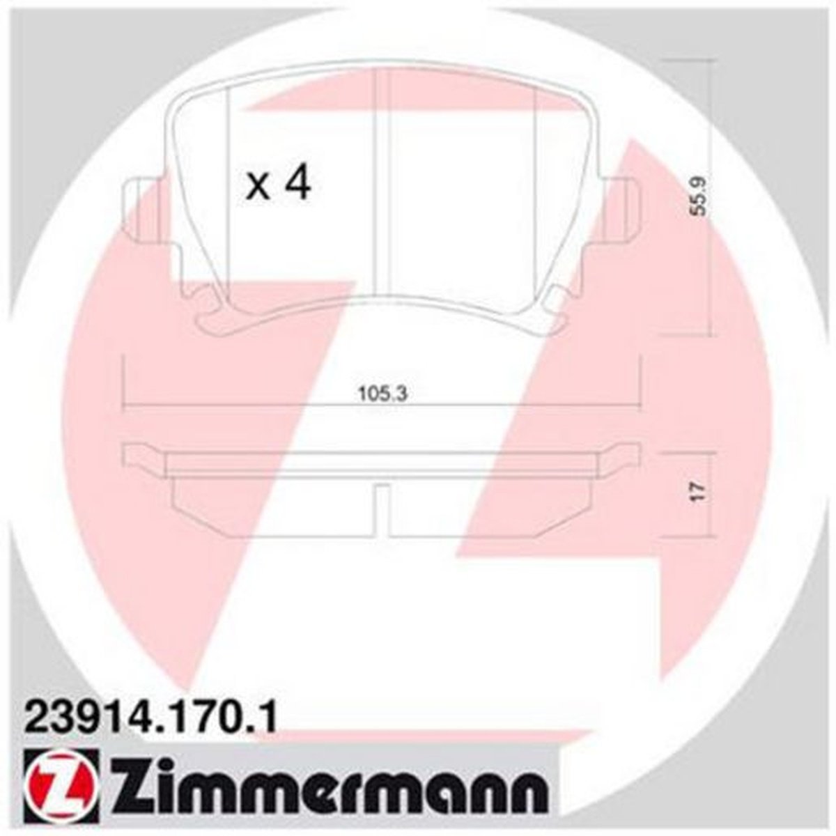 Zimmermann Brake Pad Rear Set 23914.170.1