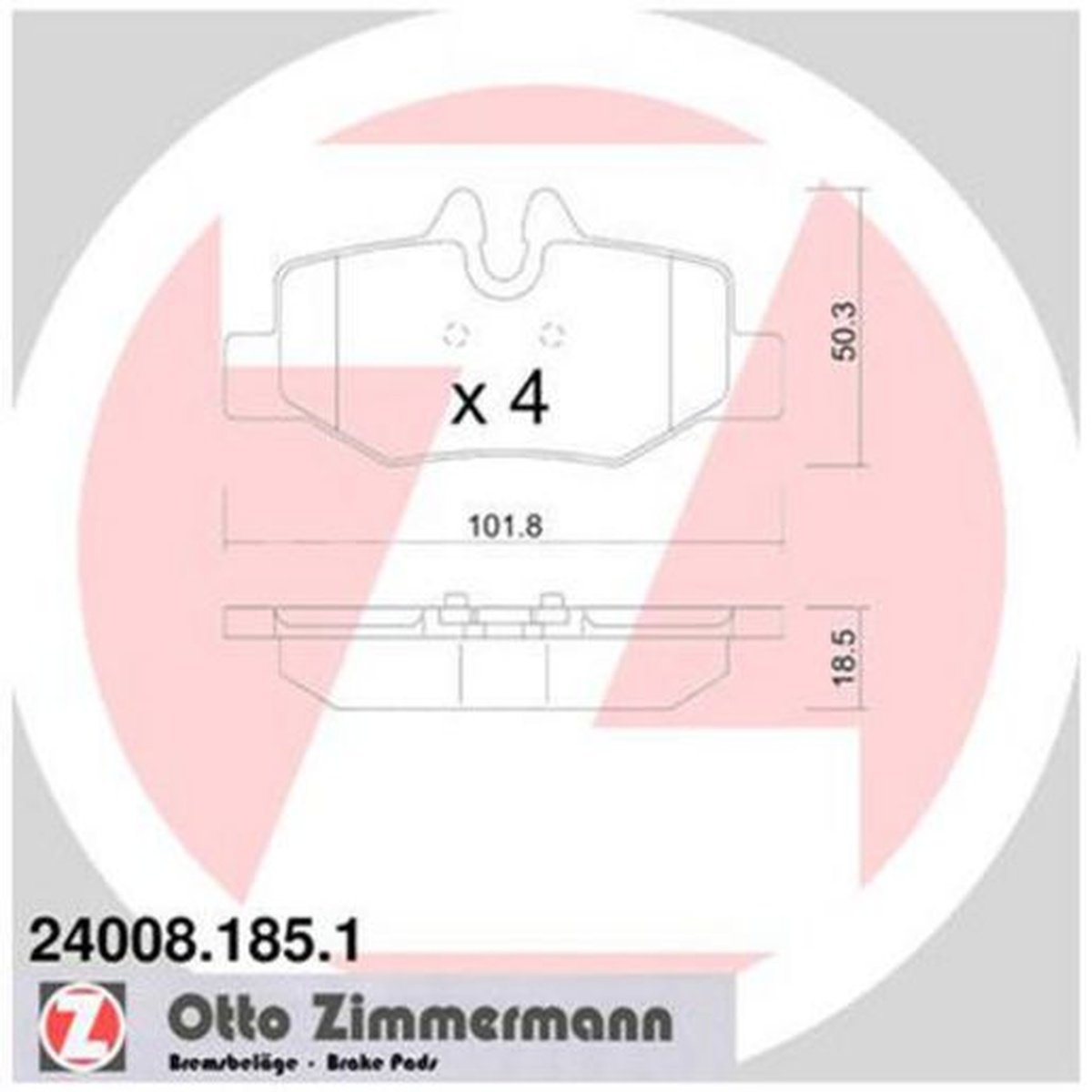 Zimmermann Brake Pad Rear Set 24008.185.1