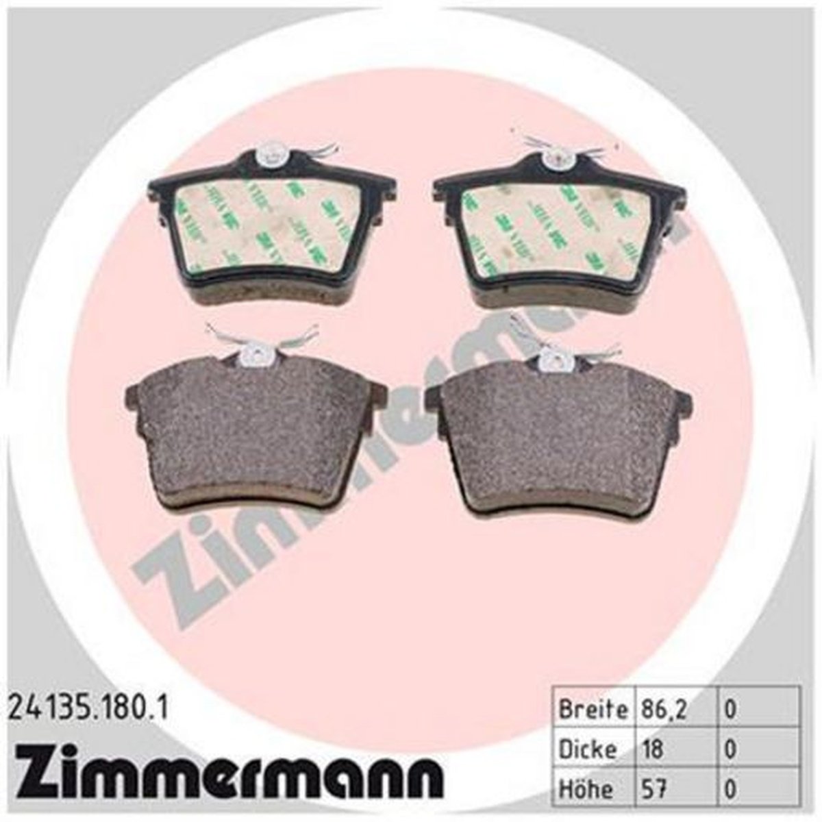 Zimmermann Brake Pad Rear Set 24135.180.1