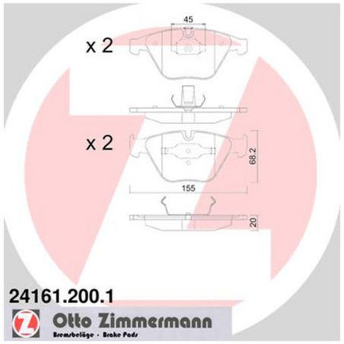 Zimmermann Brake Pad Front Set 24161.200.1