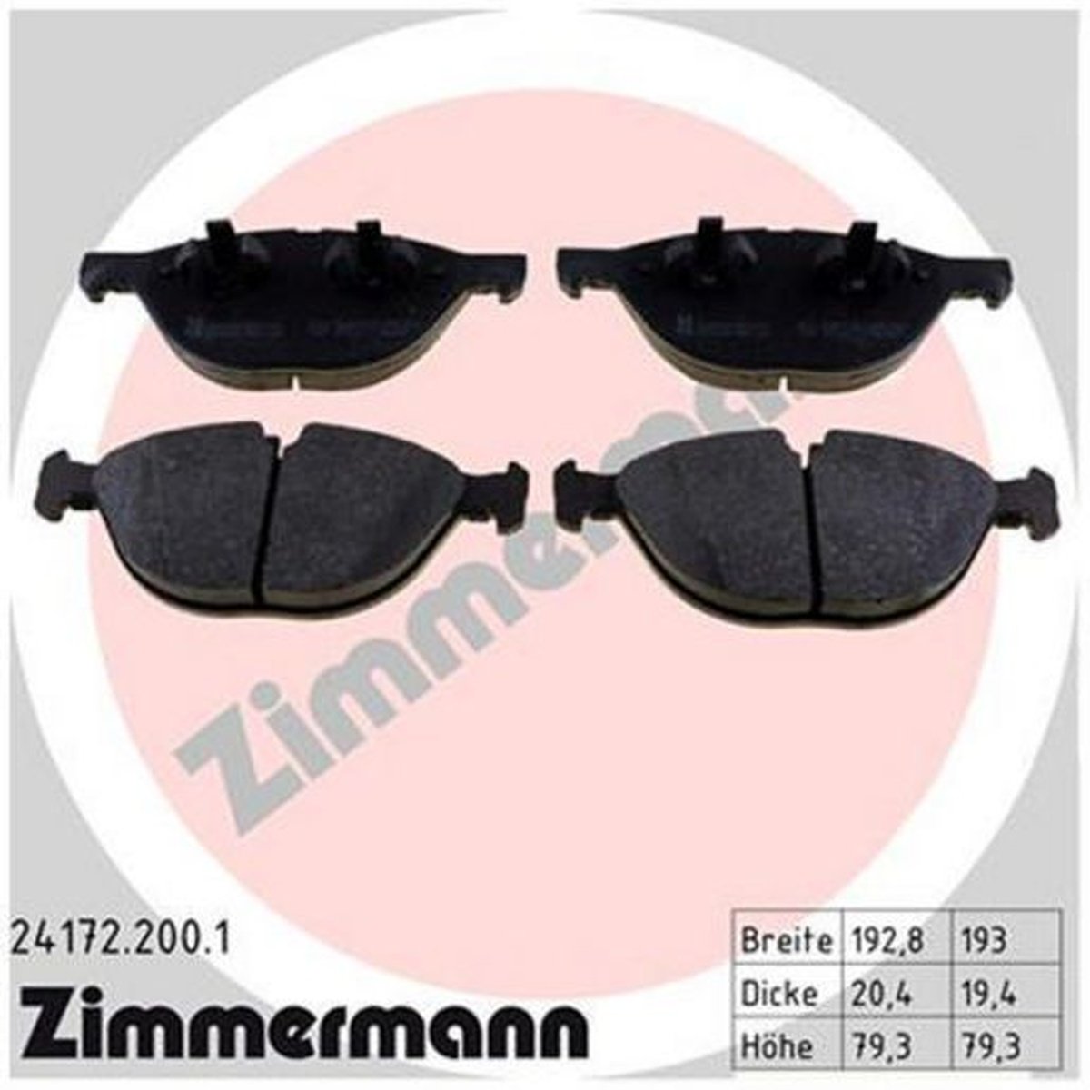 Zimmermann Brake Pad Front Set 24172.200.1