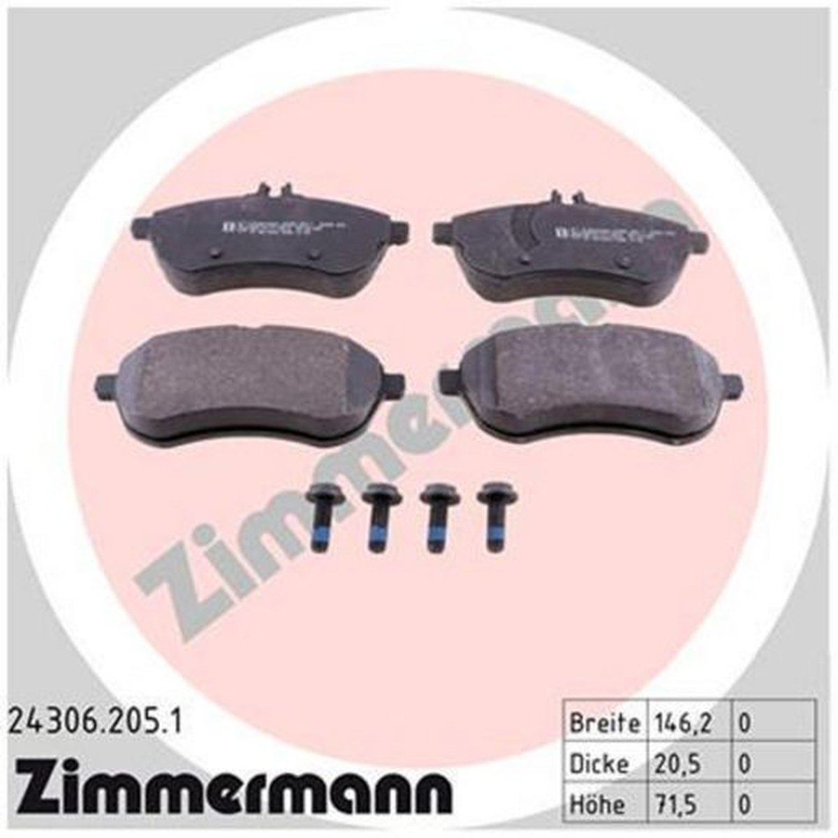Zimmermann Brake Pad Front Set 24306.205.1