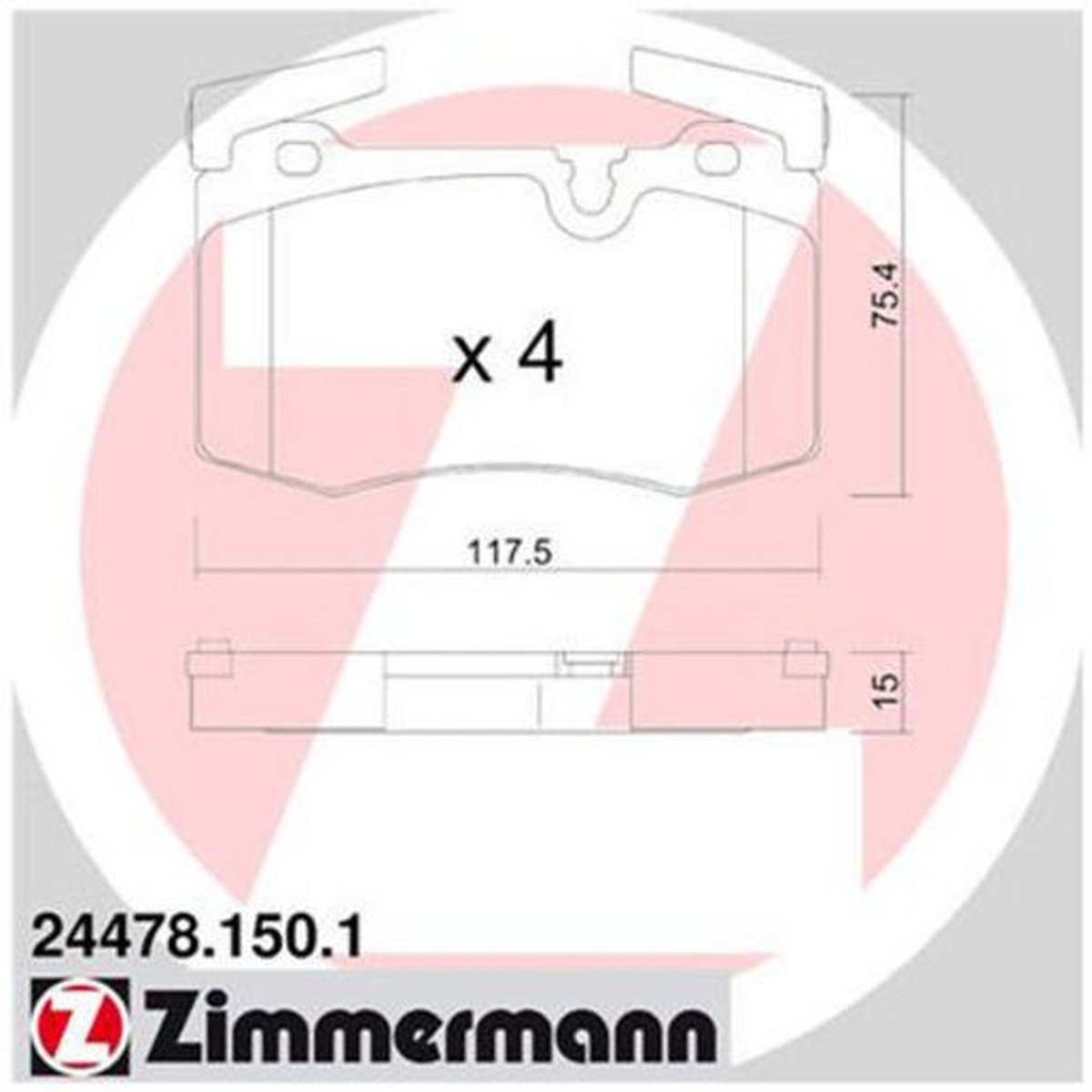 Zimmermann Brake Pad Front Set 24478.150.1
