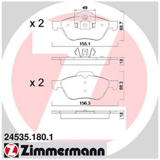 Zimmermann Brake Pad Front Set 24535.180.1