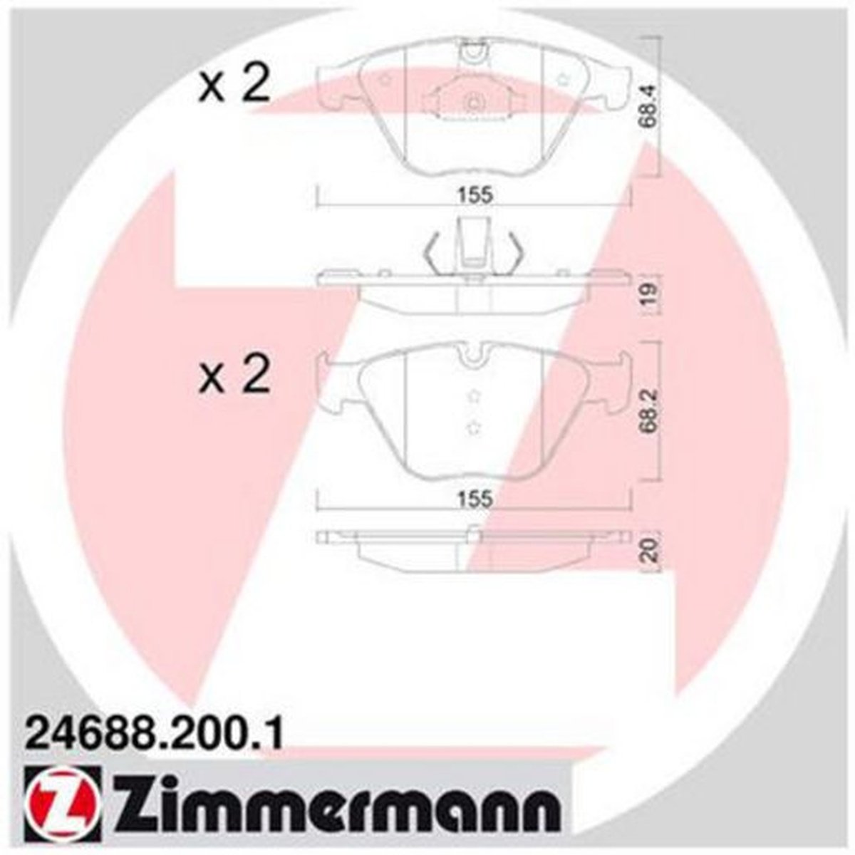 Zimmermann Brake Pad Front Set 24688.200.1