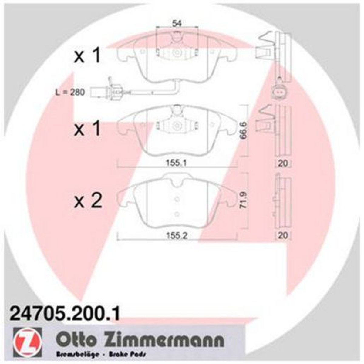 Zimmermann Brake Pad Front Set 24705.200.1