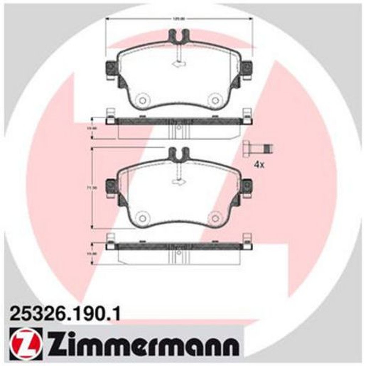 Zimmermann Brake Pad Front Set 25326.190.1
